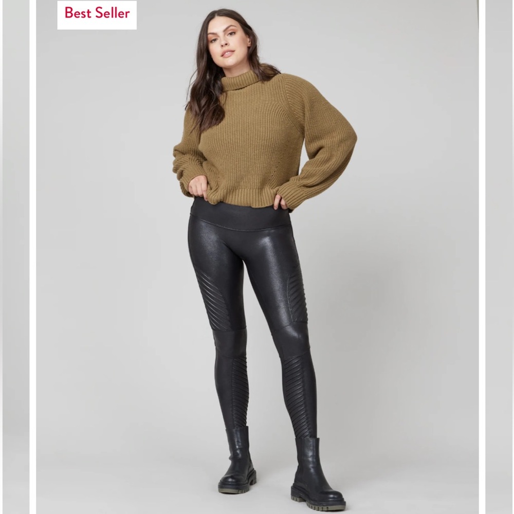 SPANX Faux Leather Moto Leggings